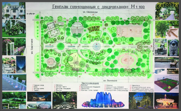 Курсовой проект 2-го уровня "Парковая зона жилого микрорайона г. Краснодара"  Резниковой Натальи